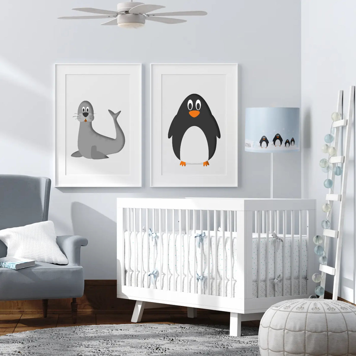 Lampadaire Sweet dreams (bleu pastel/blanc/noir)