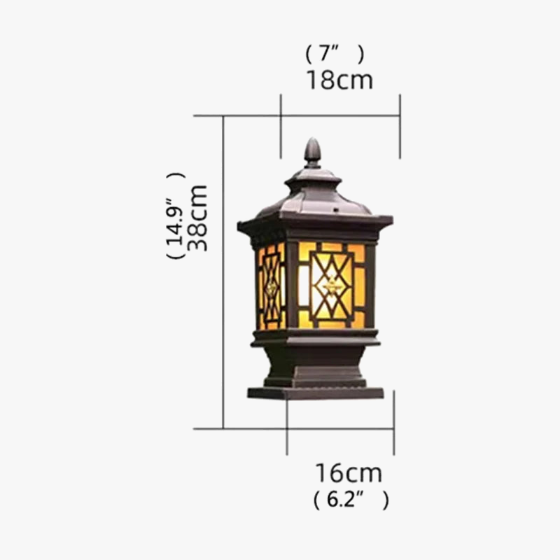 Lampadaire — Extérieur classique éclairage LED étanche pour jardin rétro