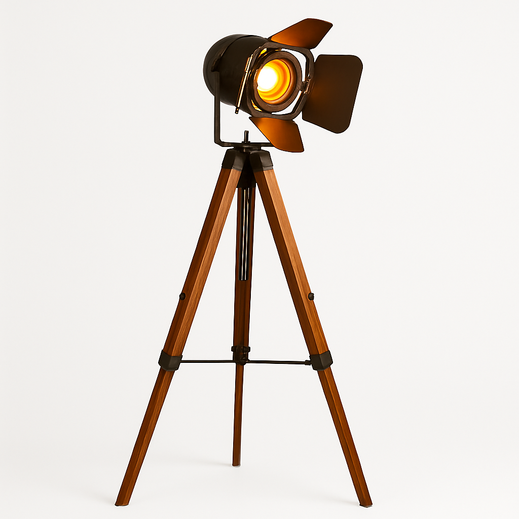 Lampadaire — Industriel Loft américain rustique Vintage lampadaires pour salon bureau étude éclairage noir rouge LED bois