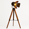 Lampadaire — Industriel Loft américain rustique Vintage lampadaires pour salon bureau étude éclairage noir rouge LED bois