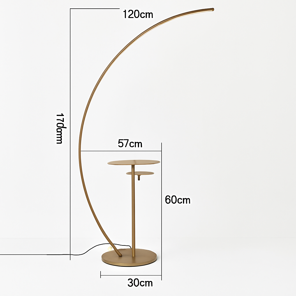 Lampadaire LED moderne en forme d'arc – Valombre Arabesque