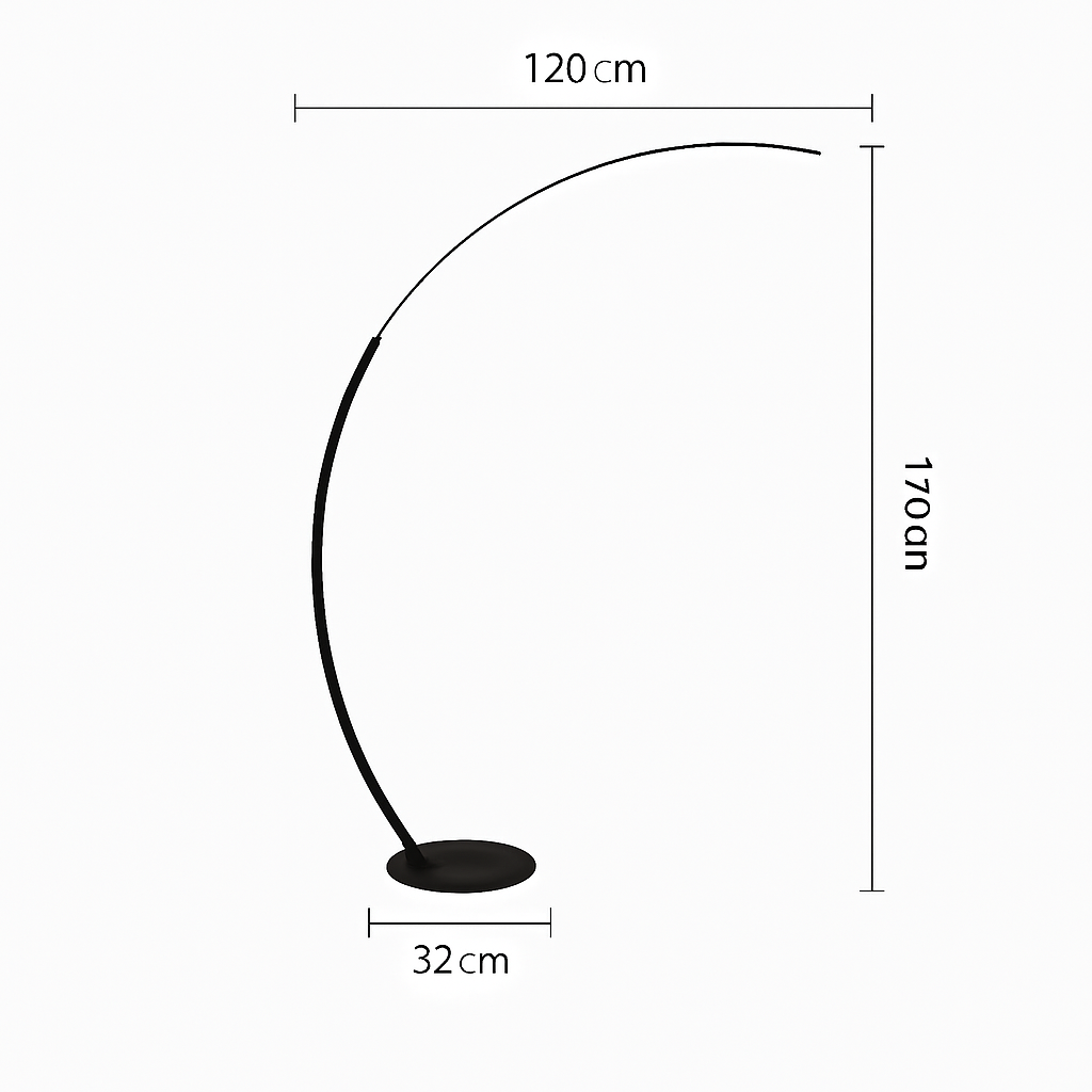 Lampadaire LED moderne en forme d'arc – Valombre Arabesque