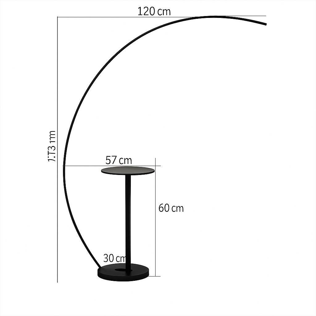 Lampadaire LED moderne en forme d'arc – Valombre Arabesque