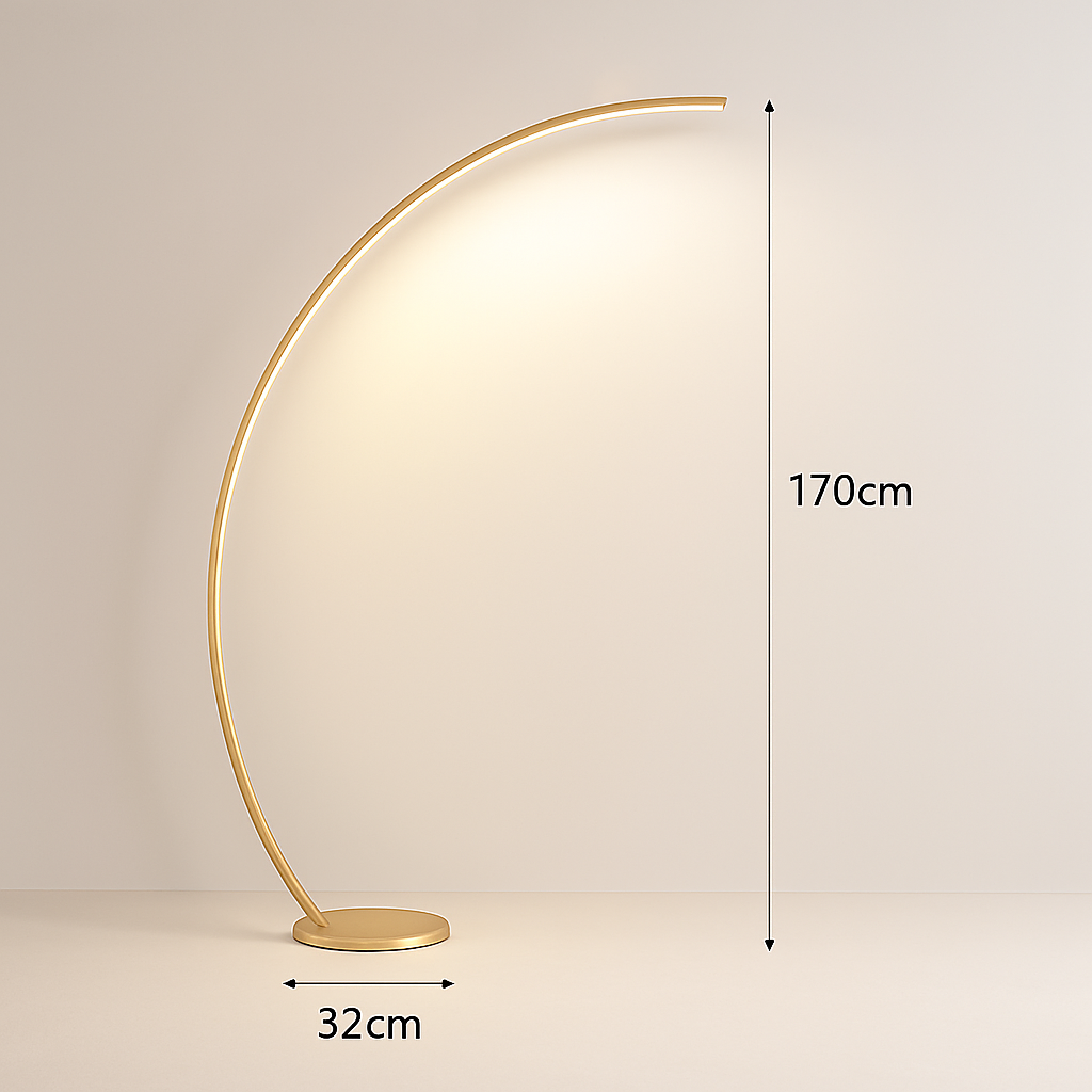 Lampadaire LED moderne en forme d'arc – Valombre Arabesque