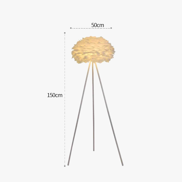 Lampadaire — Postmoderne en plumes avec interrupteur à pied