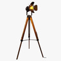 Lampadaire — Projecteur ajustable sur pied en bois