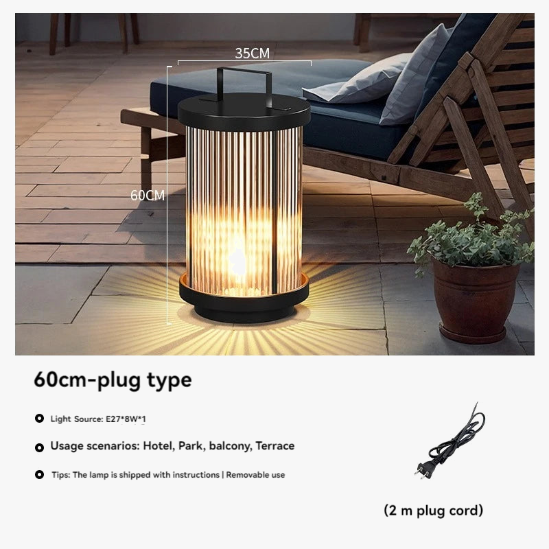 Lampadaire solaire extérieur étanche en verre pour jardin – Lioris Rivage