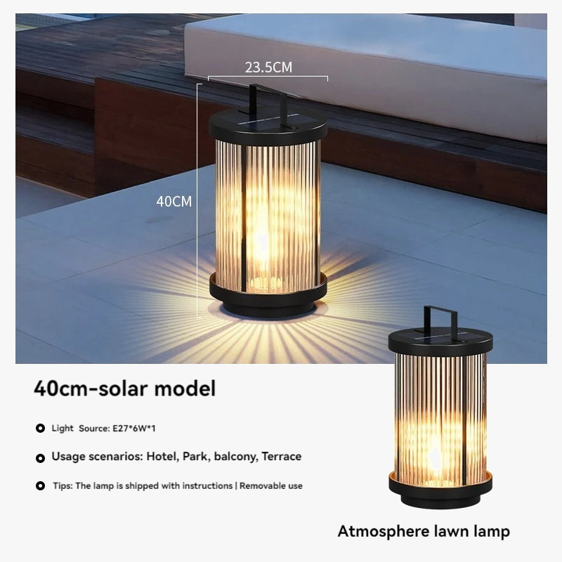 Lampadaire solaire extérieur étanche en verre pour jardin – Lioris Rivage