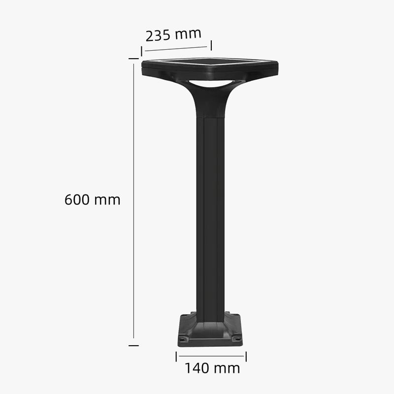 Borne de jardin LED étanche en aluminium, version solaire à silicium monocristallin ou filaire – Aurévia