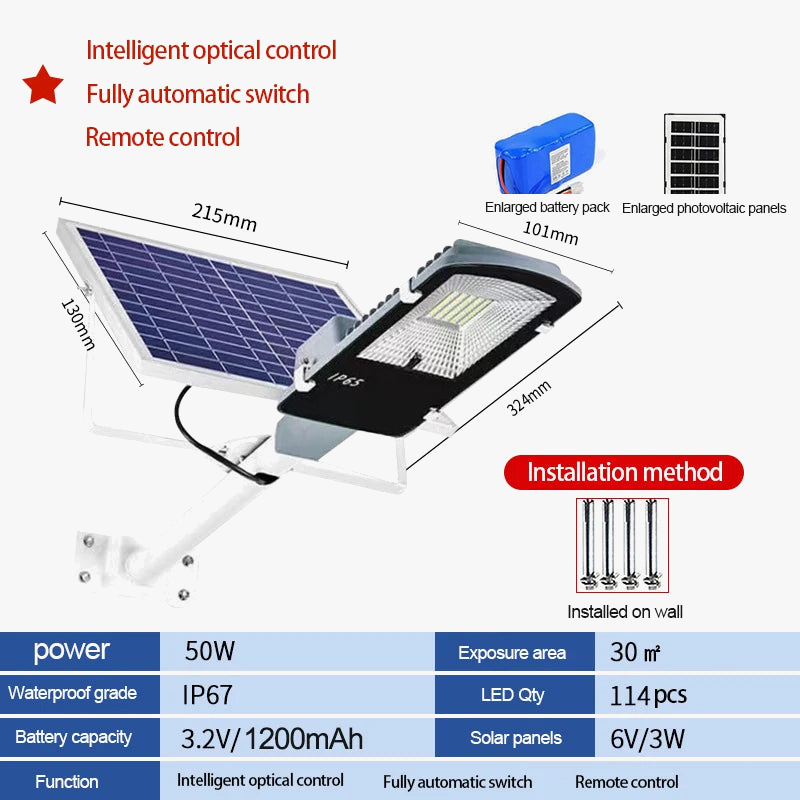 Lampadaire — Solaire LED étanche super lumineux pour extérieur