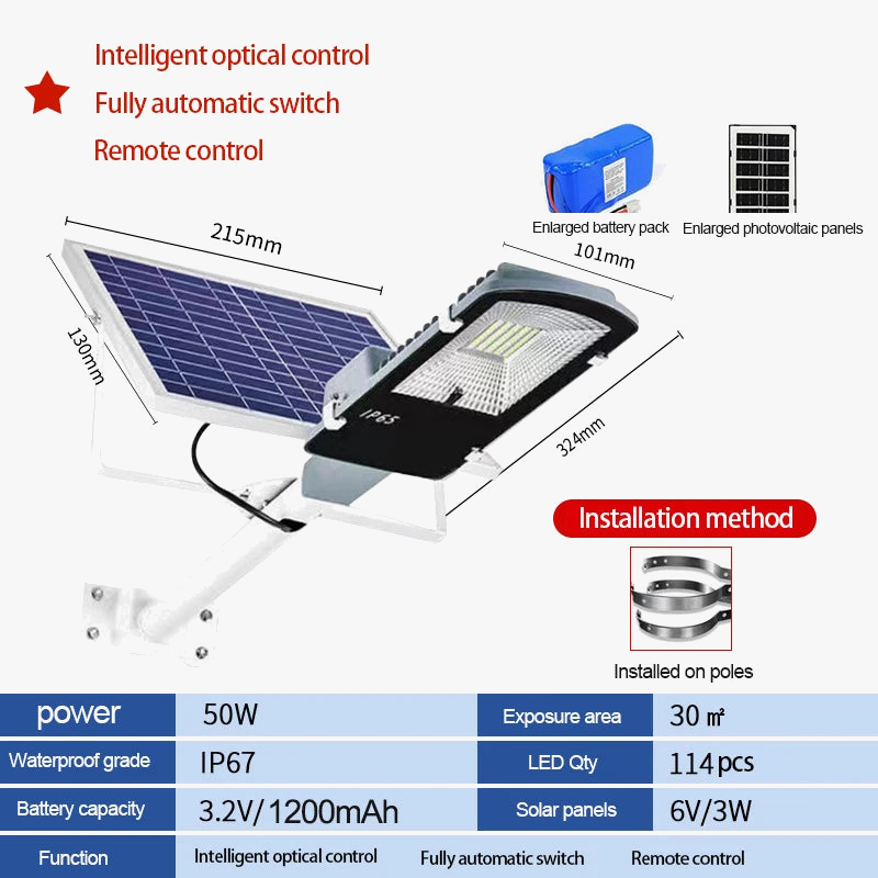Lampadaire — Solaire LED étanche super lumineux pour extérieur