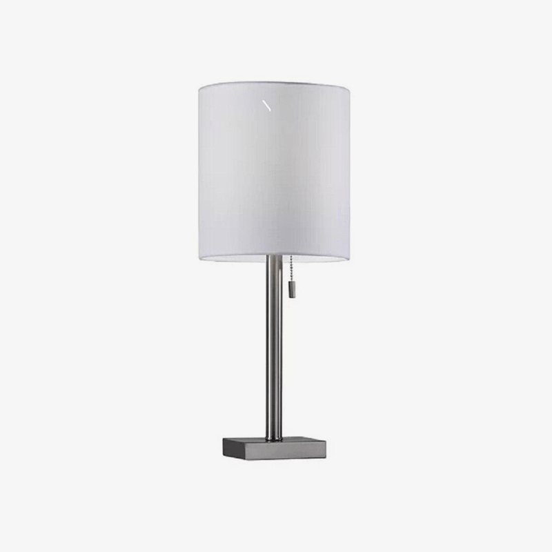 Lampe à poser design en métal LED avec abat-jour blanc