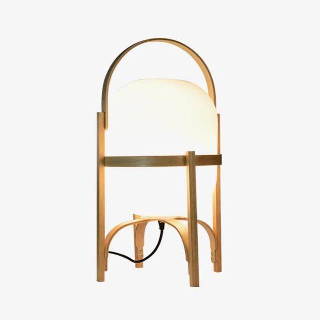 Lampe à poser design LED en bois style Japonais