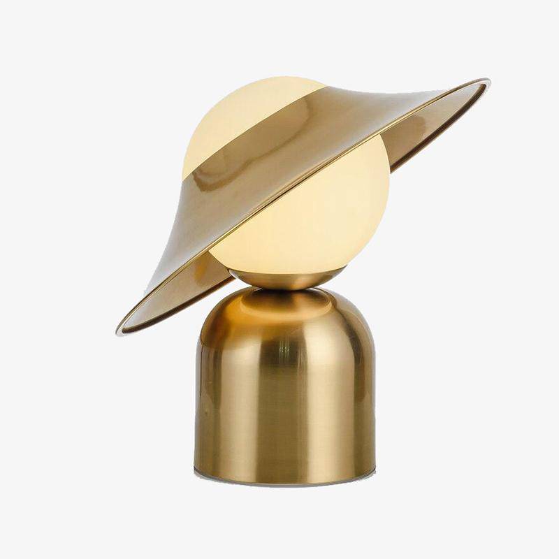 Lampe à poser design LED en métal doré arrondi Octavia