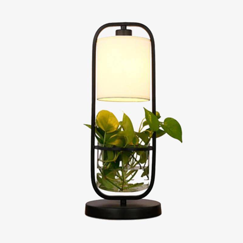 Lampe à poser LED avec abat-jour et plante