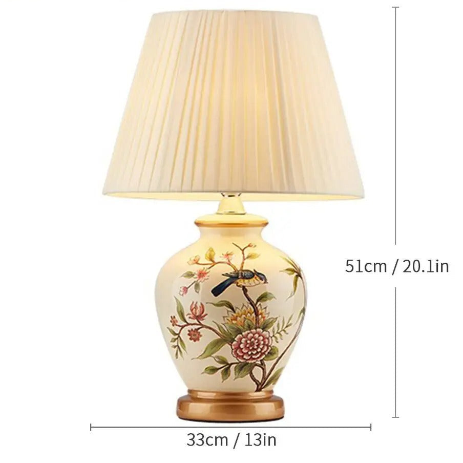 Lampe Céramique Fleurie