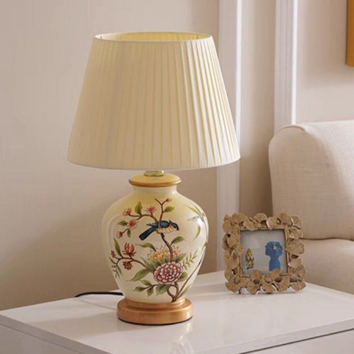 Lampe Céramique Fleurie
