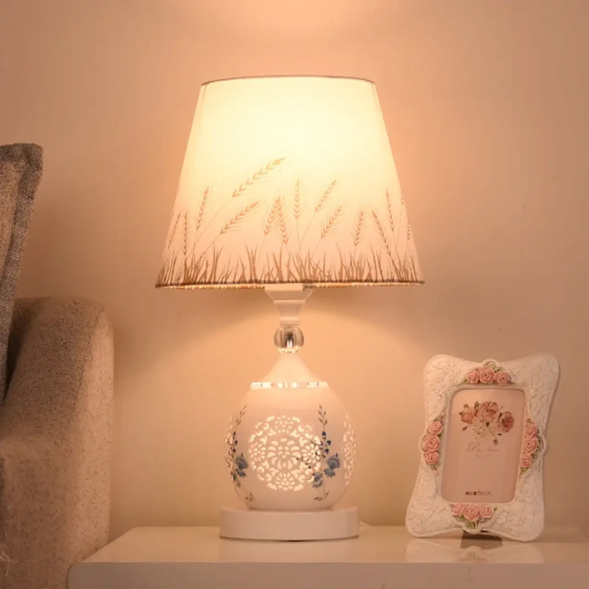 Lampe de Chevet Marianne Essor en Tissu - Matière Textile & Décor Accueillant