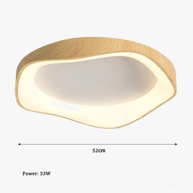 lampe circulaire led moderne grain de bois éclairage intérieur