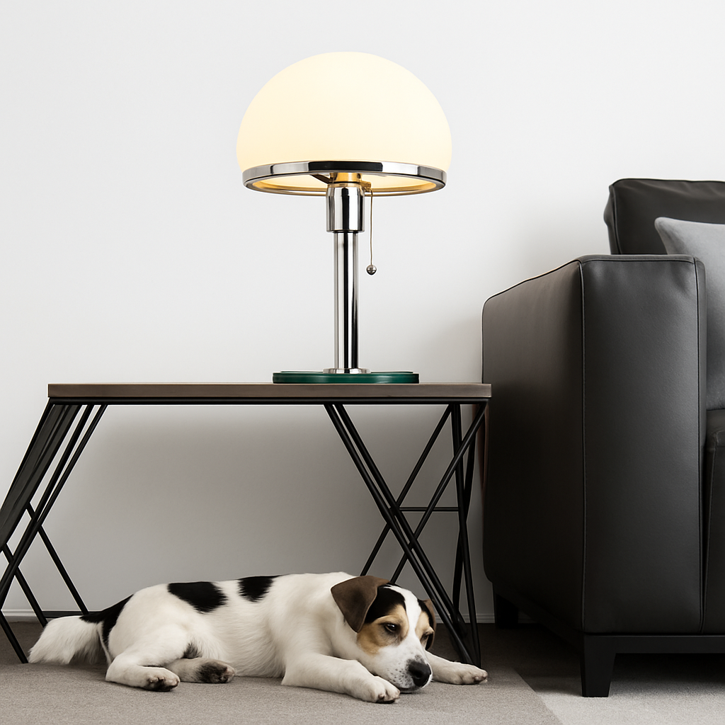 lampe de bureau design led en acier inoxydable wilhelm wagenfeld bauhaus