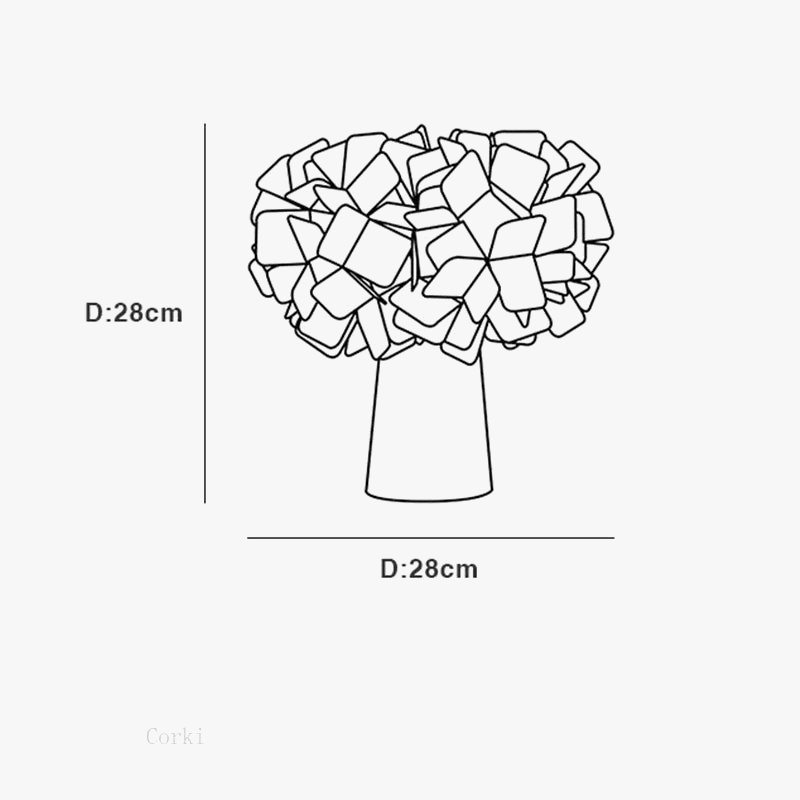 lampe de bureau moderne en plastique design floral décoratif
