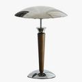 lampe de bureau nordique en bois avec abat-jour chromé