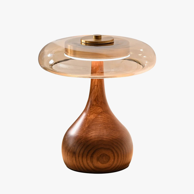 lampe de bureau rétro en bois et verre pour intérieur élégant