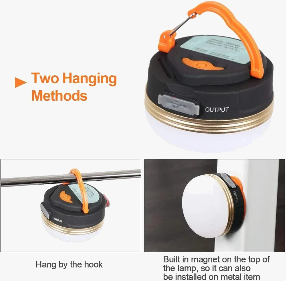 Lampe de camping LED rechargeable USB portable pour randonnée et nuit – Évarine Arabesque