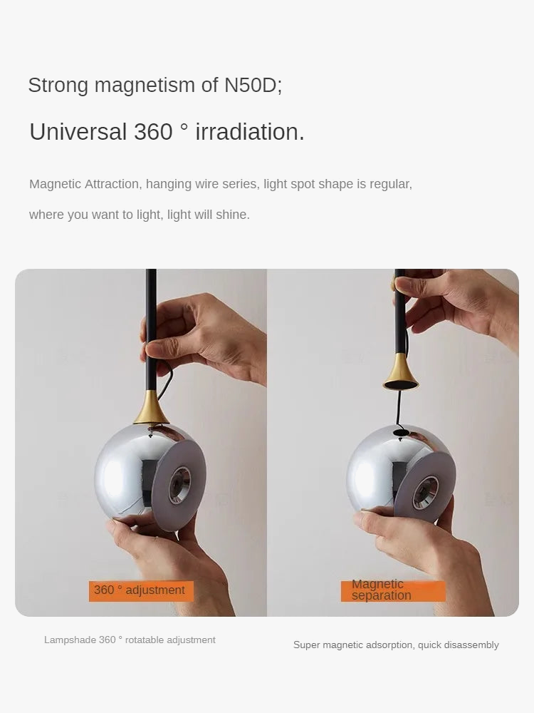 lampe de chevet magnétique moderne et minimaliste réglable