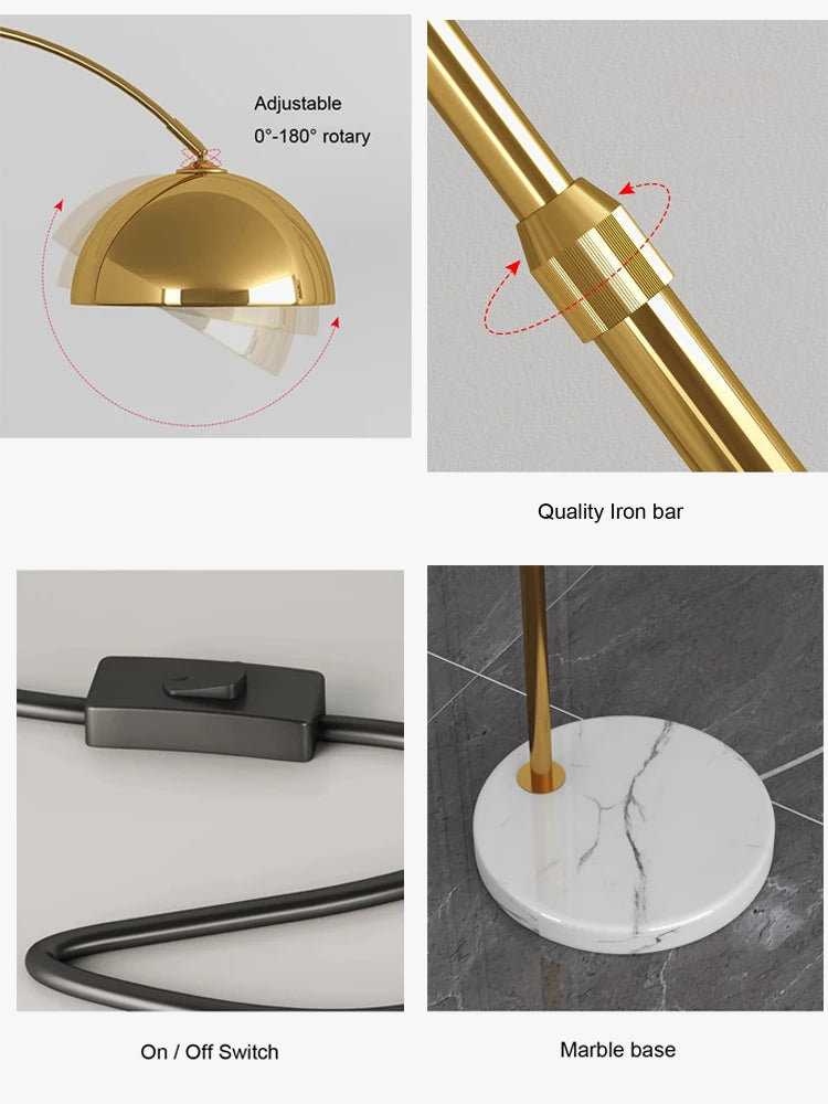 lampe de chevet moderne en tissu et marbre style européen