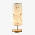 Lampe de chevet (ou bureau) en bois avec dessin d'animaux pour enfant
