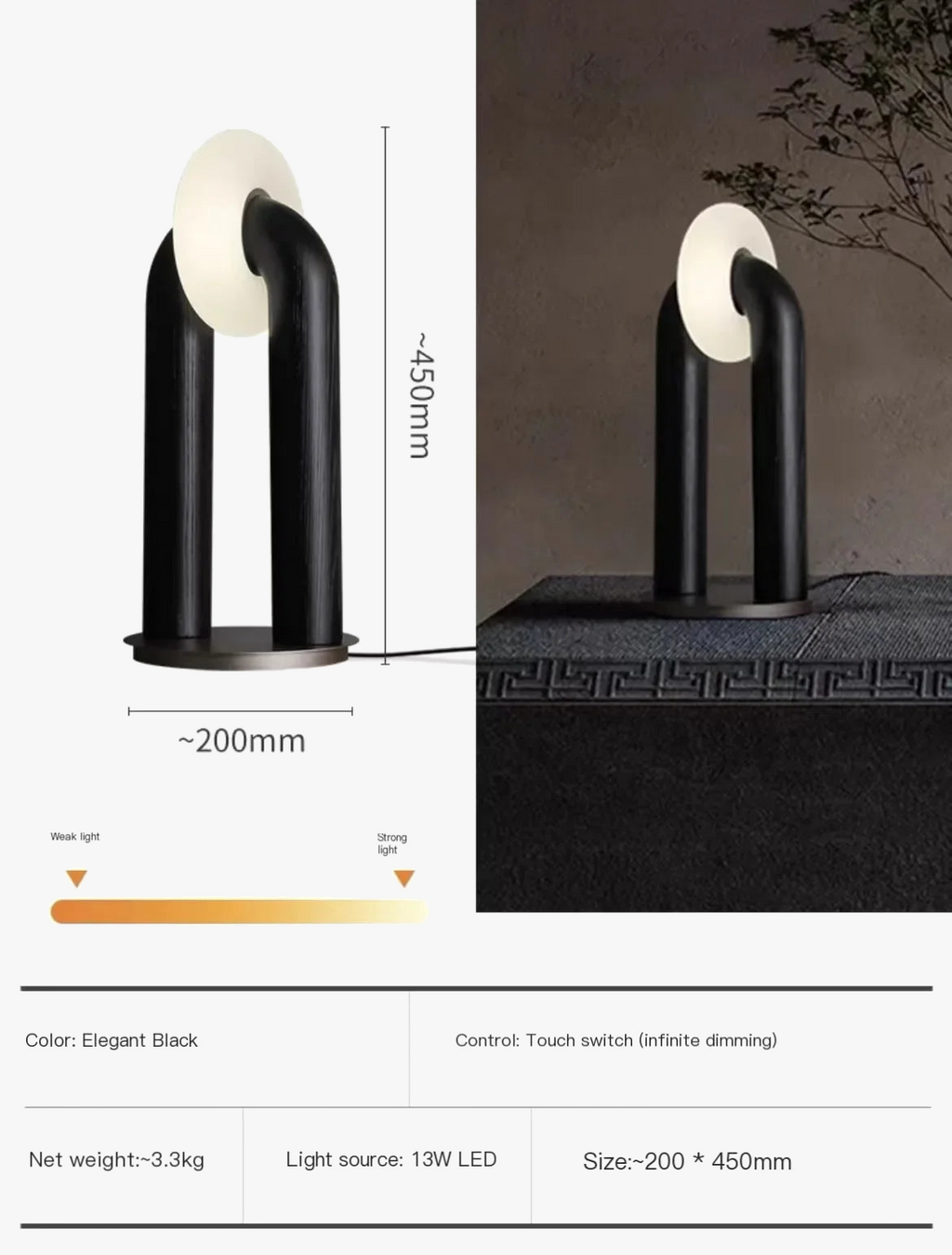 lampe de chevet rétro japonaise en bois design artistique tactile et variable