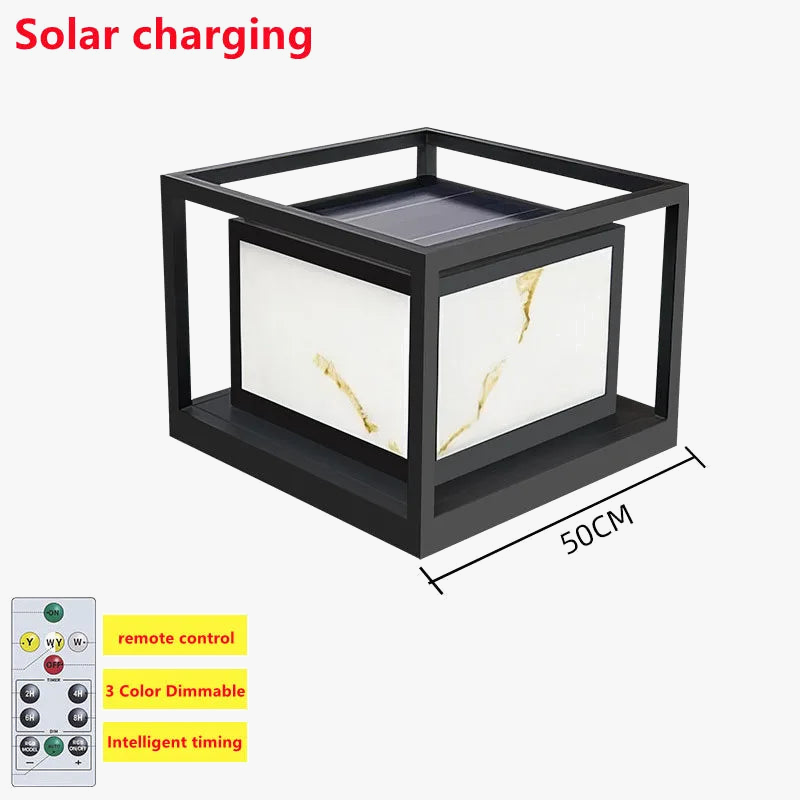 lampe de jardin en marbre solaire étanche pour extérieur