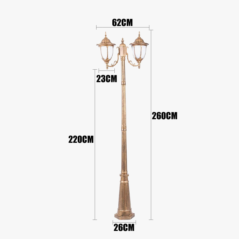 lampe de jardin européenne quatre têtes étanche pour extérieur