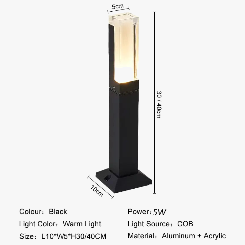 lampe de jardin moderne en aluminium pour éclairage extérieur