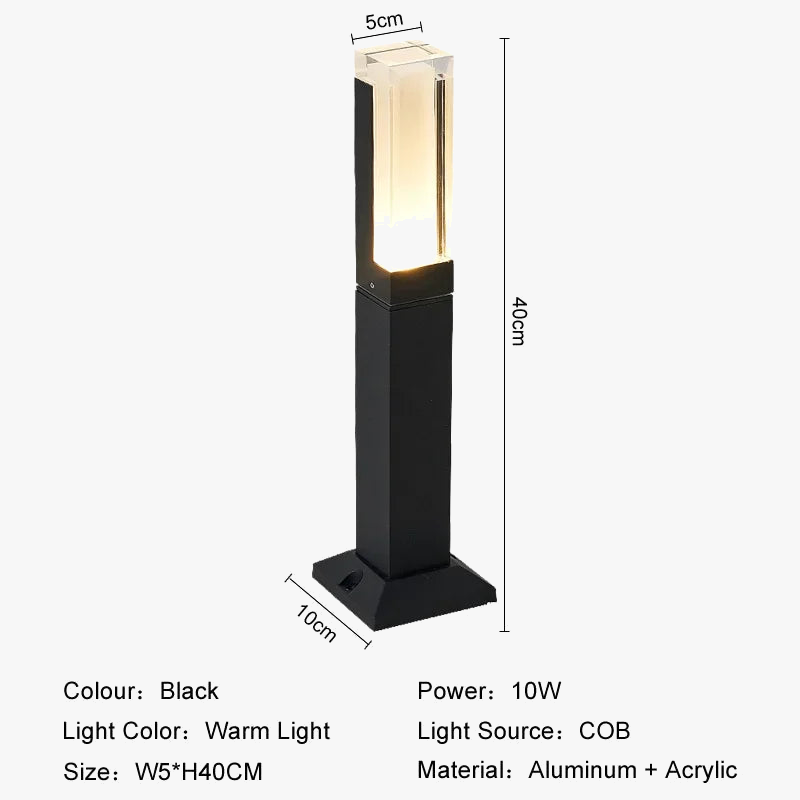 lampe de jardin moderne en aluminium pour éclairage extérieur