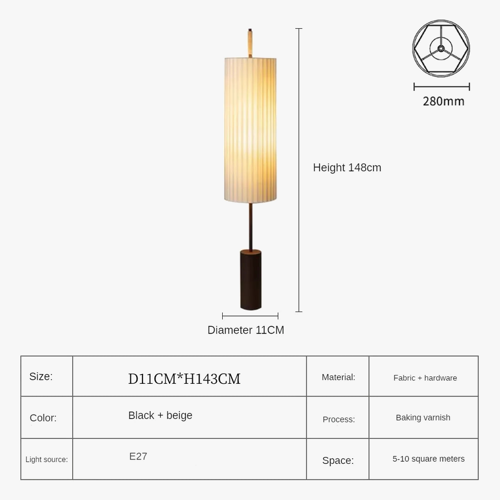 lampe de sol japonaise design créatif en tissu