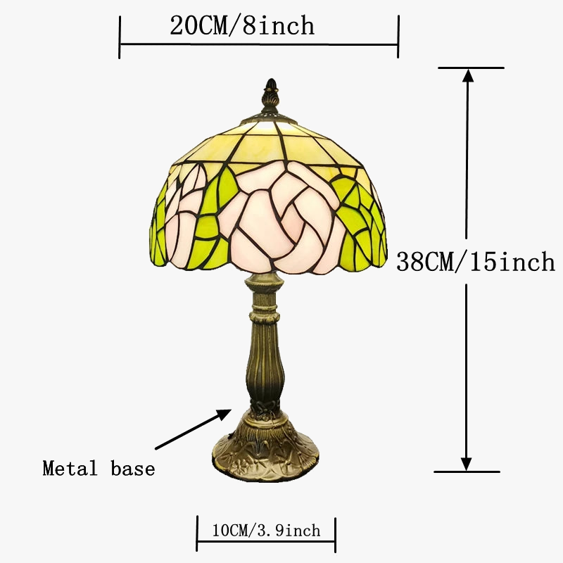 Lampe à poser — De table style tiffany en forme de rose pour décoration intérieure