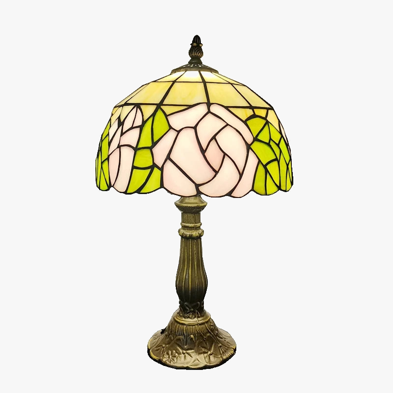 Lampe à poser — De table style tiffany en forme de rose pour décoration intérieure