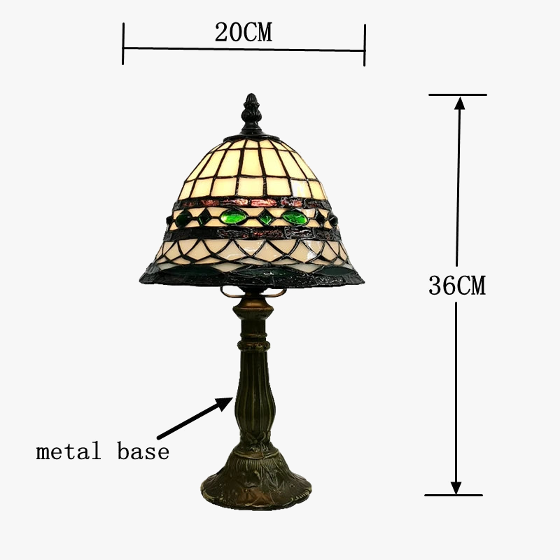 Lampe à poser — De table style tiffany en verre décoratif antique