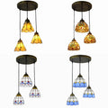 Lampe de table tiffany moderne trois niveaux éclairage dôme décoratif Lazare Détour en Verre - Reflets Délicats & Élégance Visuelle