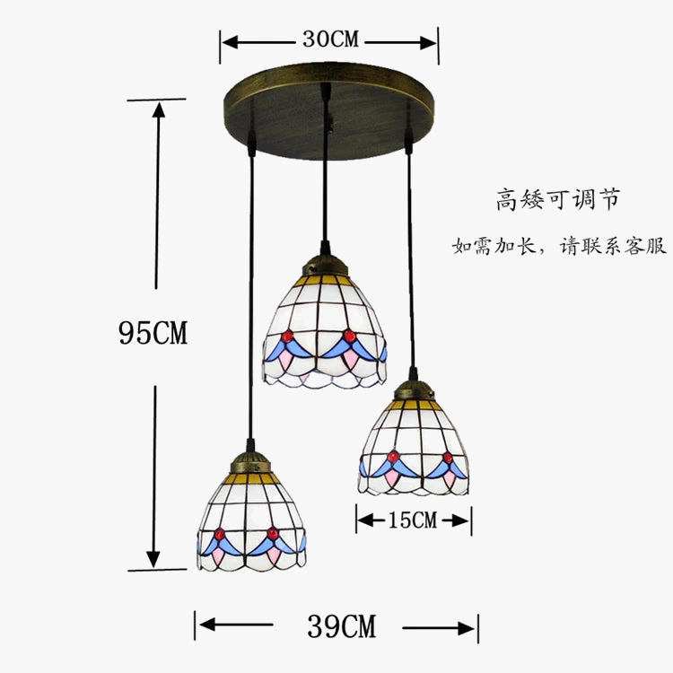 Lampe de table tiffany moderne trois niveaux éclairage dôme décoratif Lazare Détour en Verre - Reflets Délicats & Élégance Visuelle