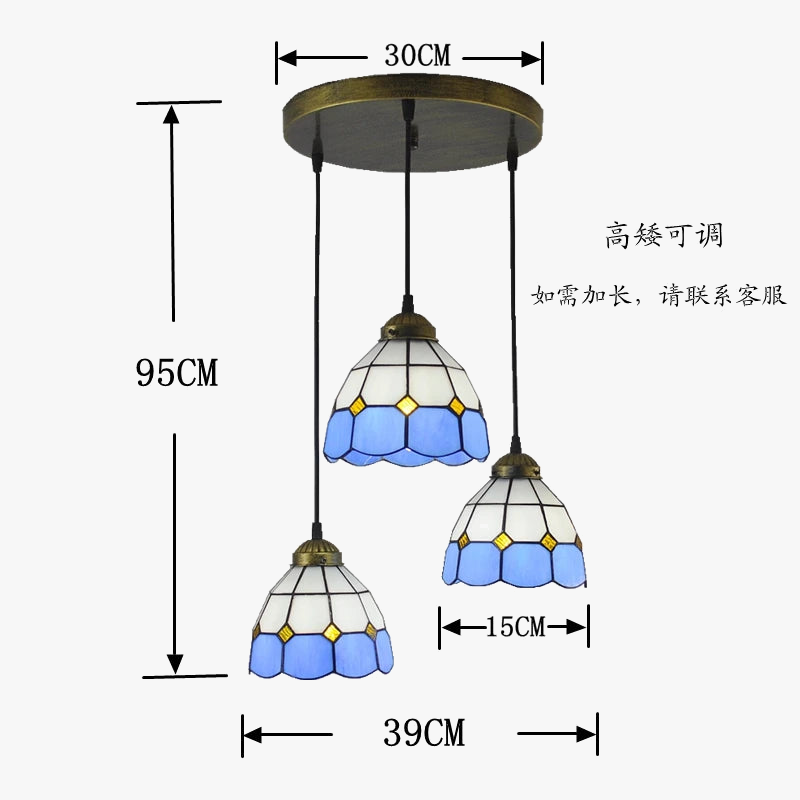 Lampe de table tiffany moderne trois niveaux éclairage dôme décoratif Lazare Détour en Verre - Reflets Délicats & Élégance Visuelle