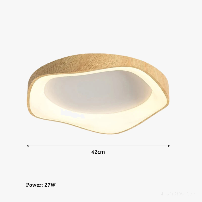 lampe led circulaire simple grain de bois éclairage intérieur moderne