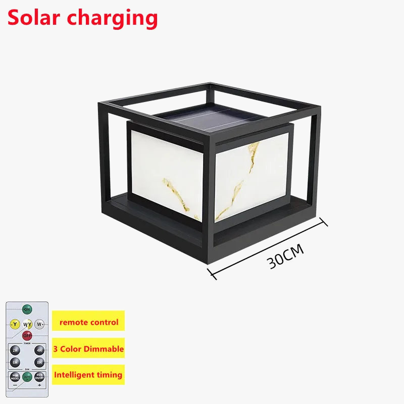 lampe LED solaire moderne pour décoration d'extérieur luxueuse
