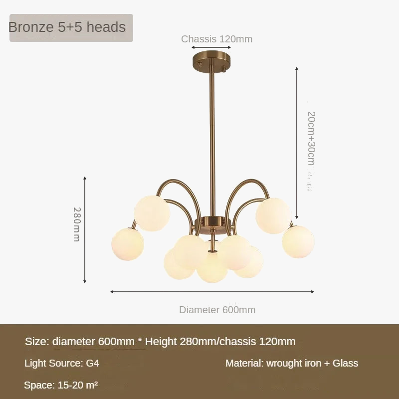 lampe nordique luxe en verre pour éclairage créatif moderne