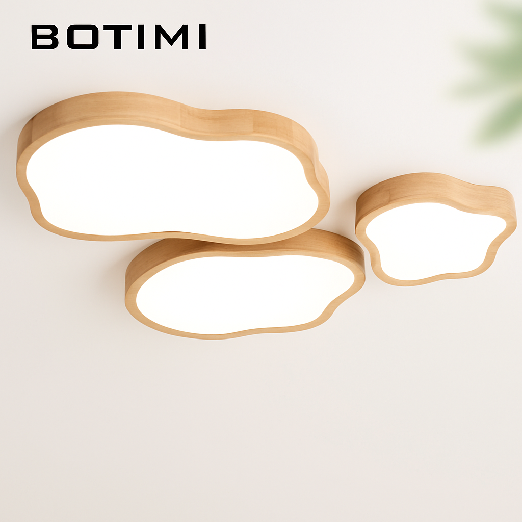 Lampe plafonnier bois LED modernes Éloi Ouverture - Matière Chaleureuse & Lignes Élégantes