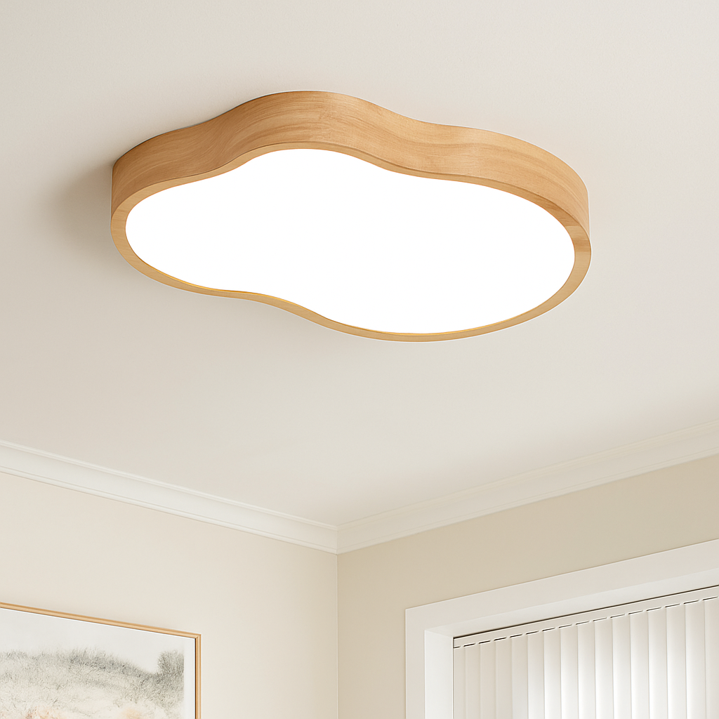 Lampe plafonnier bois LED modernes Éloi Ouverture - Matière Chaleureuse & Lignes Élégantes