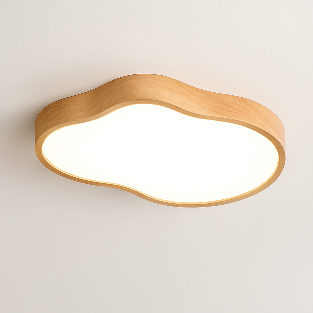 Lampe plafonnier bois LED modernes Éloi Ouverture - Matière Chaleureuse & Lignes Élégantes