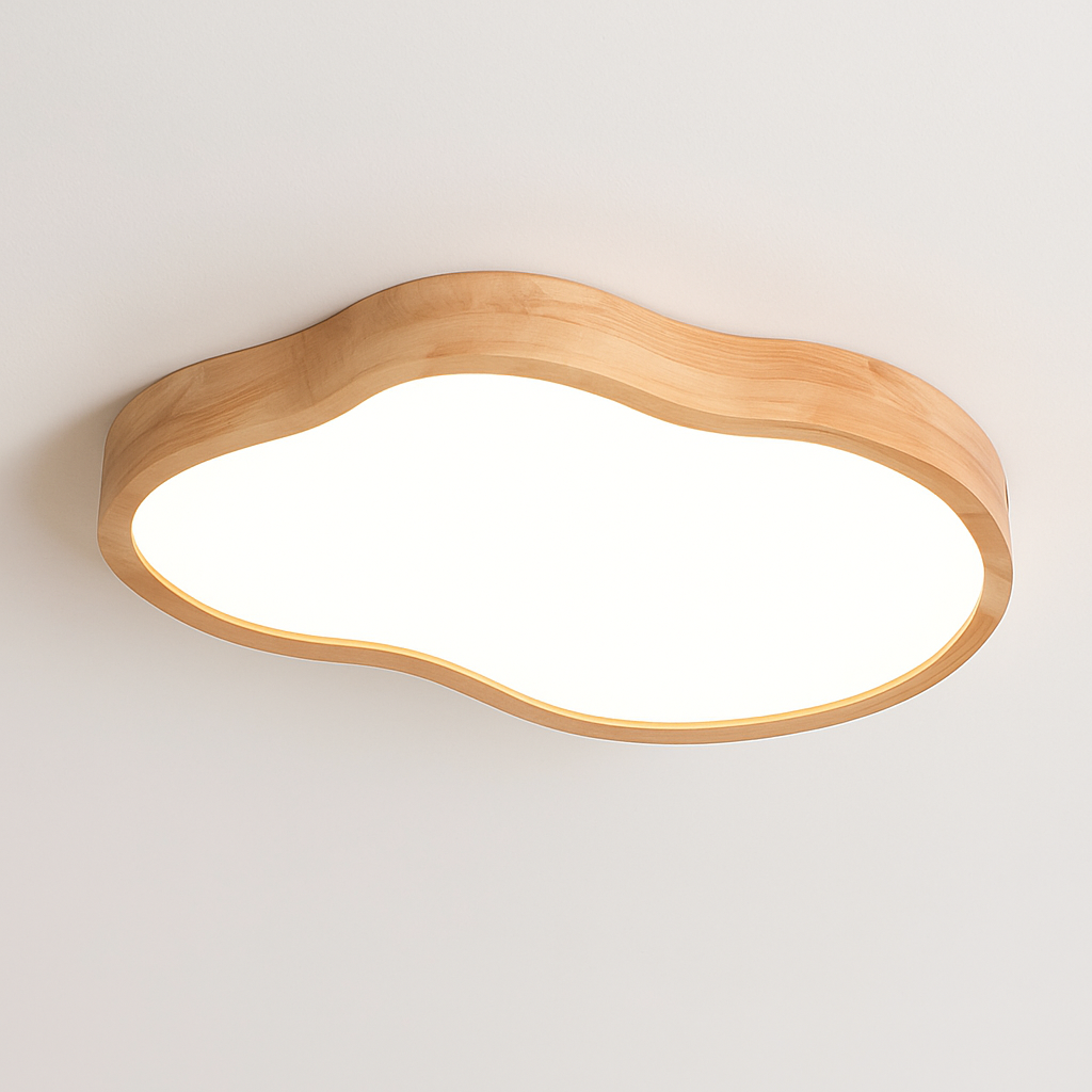 Lampe plafonnier bois LED modernes Éloi Ouverture - Matière Chaleureuse & Lignes Élégantes